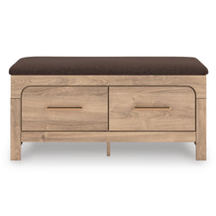 Tan/Brown / Storage Bench, front view - 3