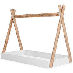 Two-tone Brown/White / Twin, complete tent bed frame; mattress and bedding excluded - 6
