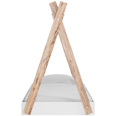 Two-tone Brown/White / Twin, front view; mattress and bedding not included - 8
