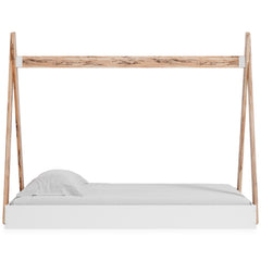Two-tone Brown/White / Twin, side view; mattress and bedding not included - 9