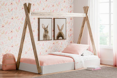 Two-tone Brown/White / Twin, room view; mattress, bedding and accessories not included - 10