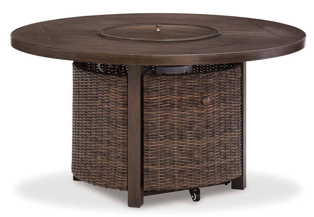 Medium Brown Fire Pit Table, full product view
