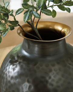 Pewter/Gold Finish 11.75-inch height vase, product view 3 - 3