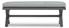 Gray Bench with Cushion, view 2 - 2