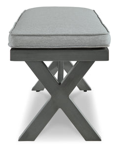 Gray Bench with Cushion, view 3 - 3