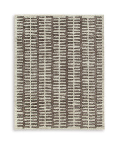 White Taupe Black 94" x 118", complete rug product view - 5