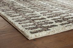 White Taupe Black 94" x 118", pile and edge detail - 7