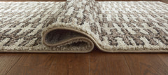 White Taupe Black 94" x 118", rolled rug backing detail - 8