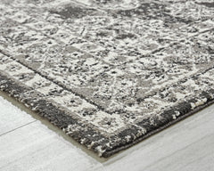 Black/Gray/Ivory 63.38" x 84", pile and edge detail - 7