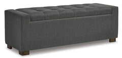 Gray Storage Bench, full product view - 1