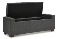 Gray Storage Bench, product view 2 - 2