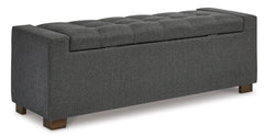 Gray Storage Bench, product view 3 - 3