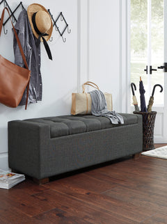 Gray Storage Bench, product view 6 - 6