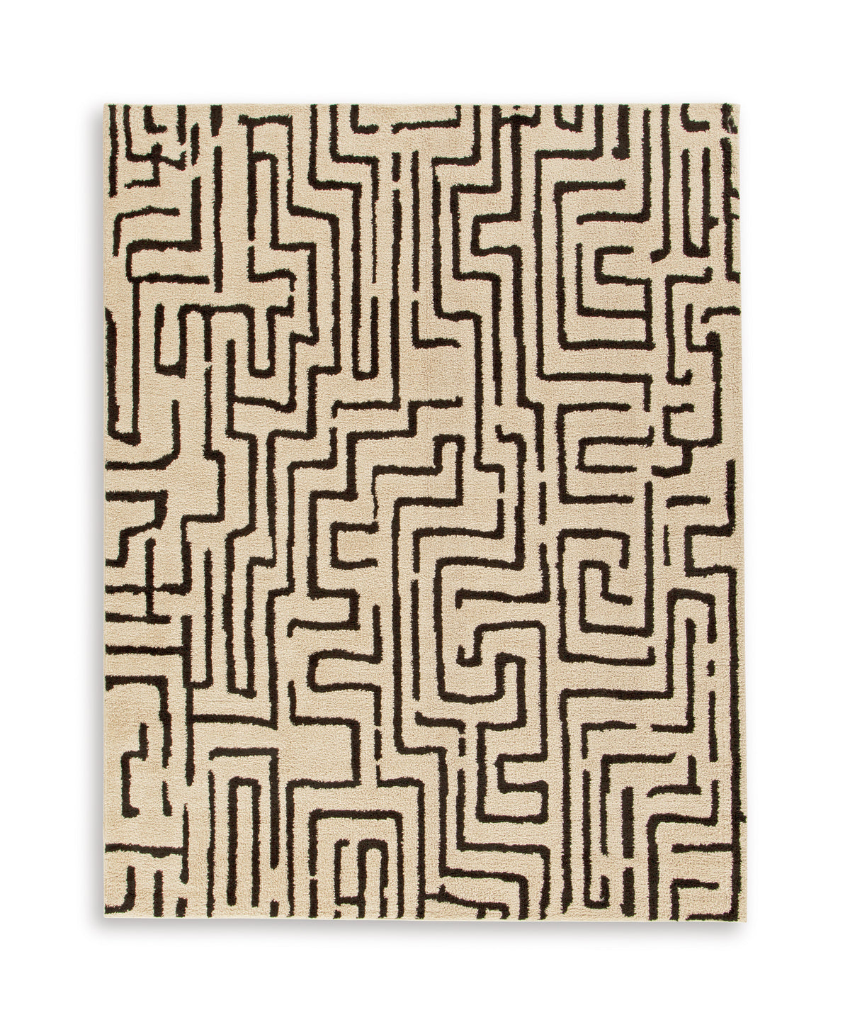 Black/Beige 90" x 114", complete rug product view