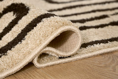 Black/Beige 90" x 114", rolled rug backing detail - 4