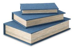 Blue Jolina set of three storage boxes, full product view - 8