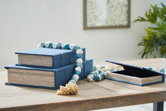 Blue Jolina set of three storage boxes, product view 5 - 12