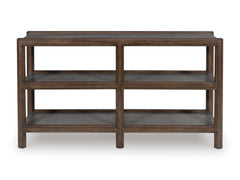Brown/Gray faux cement shelf console table, product view 2 - 2