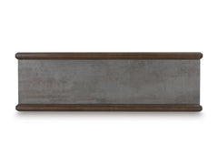 Brown/Gray faux cement shelf console table, product view 4 - 4