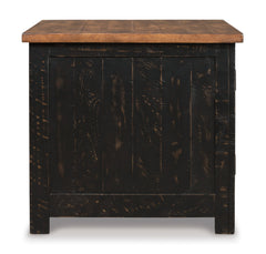 Black/Brown Mesh-Door Cabinet End Table, product view 3 - 3