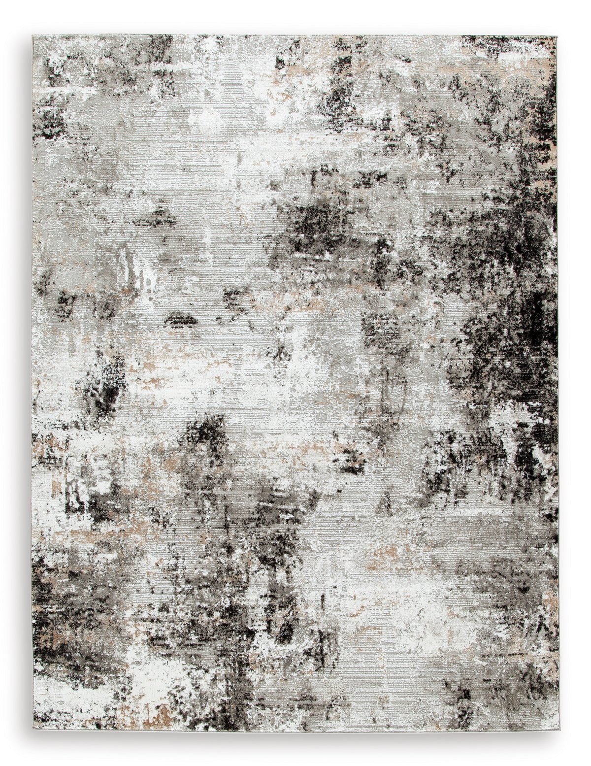 Black/Gray/White 63.25" x 83.38", complete rug design; representative size