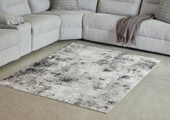 Black/Gray/White 63.25" x 83.38", room view; furniture excluded - 10