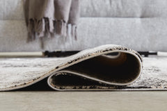 Black/Gray/White 63.25" x 83.38", rolled rug backing detail - 12