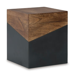 Brown/Gunmetal Trailbend accent table, product view 2 - 2