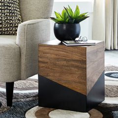 Brown/Gunmetal Trailbend accent table, product view 5 - 5