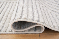 Gray/Cream 63" x 84", rolled rug backing detail - 8