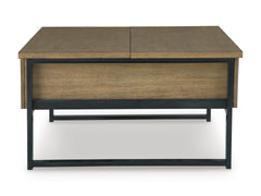 Light Brown two drawer lift top coffee table, product view 4 - 4