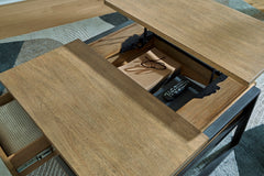 Light Brown two drawer lift top coffee table, product view 6 - 6