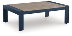 Navy Blue/Driftwood, full coffee table angled view - 1