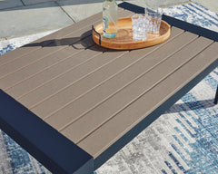 Navy Blue/Driftwood, wood-look tabletop detail - 4