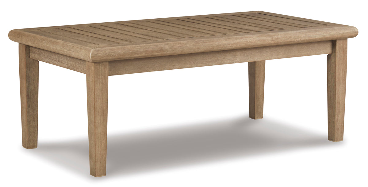 Grayish Brown Rectangular Cocktail Table, full product view