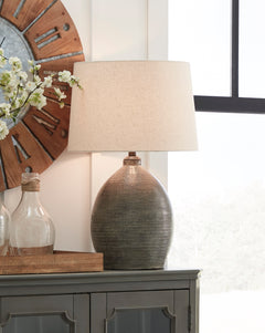 Gray table lamp, product view 2 - 2