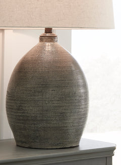Gray table lamp, product view 3 - 3