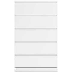 White, full front view of five-drawer chest - 3
