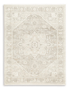Ivory/Gray/Tan 63" x 86.75", complete rug design; representative size - 5