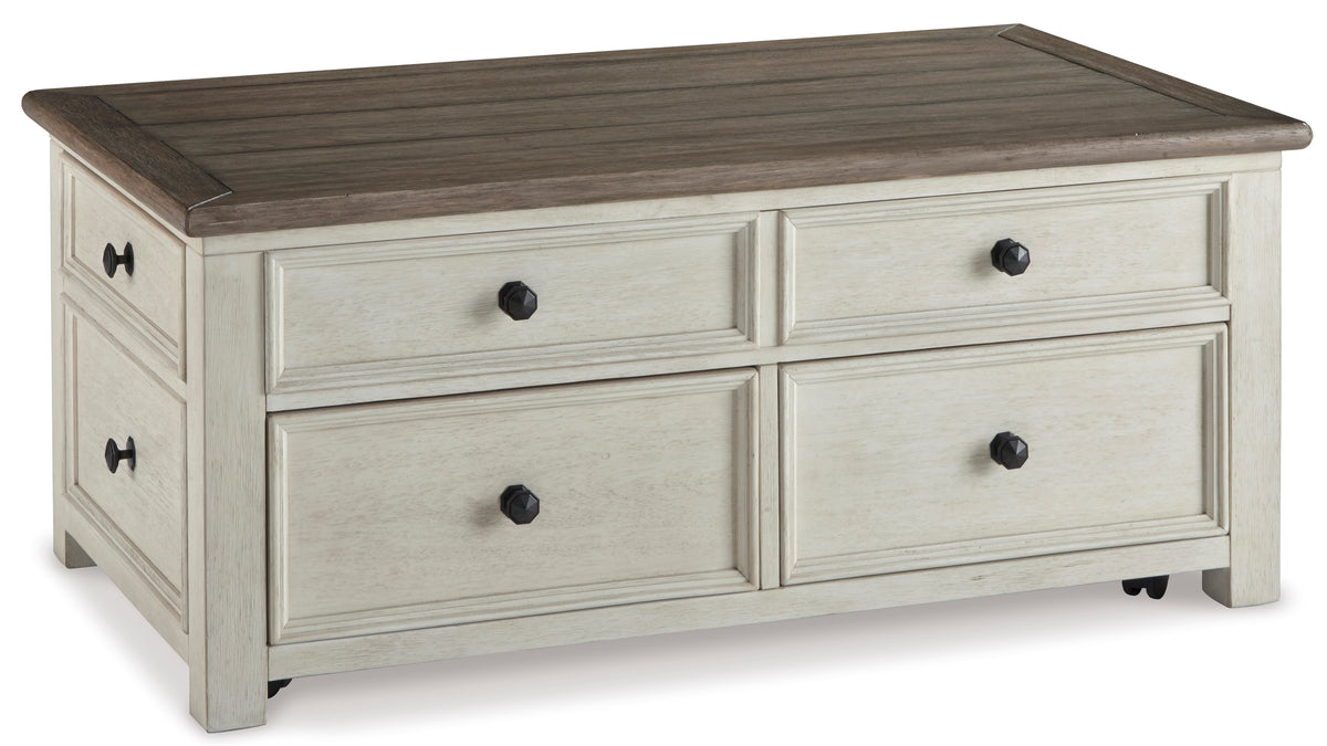 Two-tone Four-Drawer Lift-Top Coffee Table, full product view