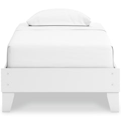 White / Twin, front view of platform bed; mattress and bedding excluded - 8
