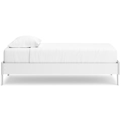 White / Twin, side view of platform bed; mattress and bedding excluded - 9