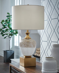 Brown/White/Gold table lamp, product view 2 - 2
