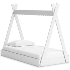 White / Twin, tent bed shown with mattress and bedding, not included - 7
