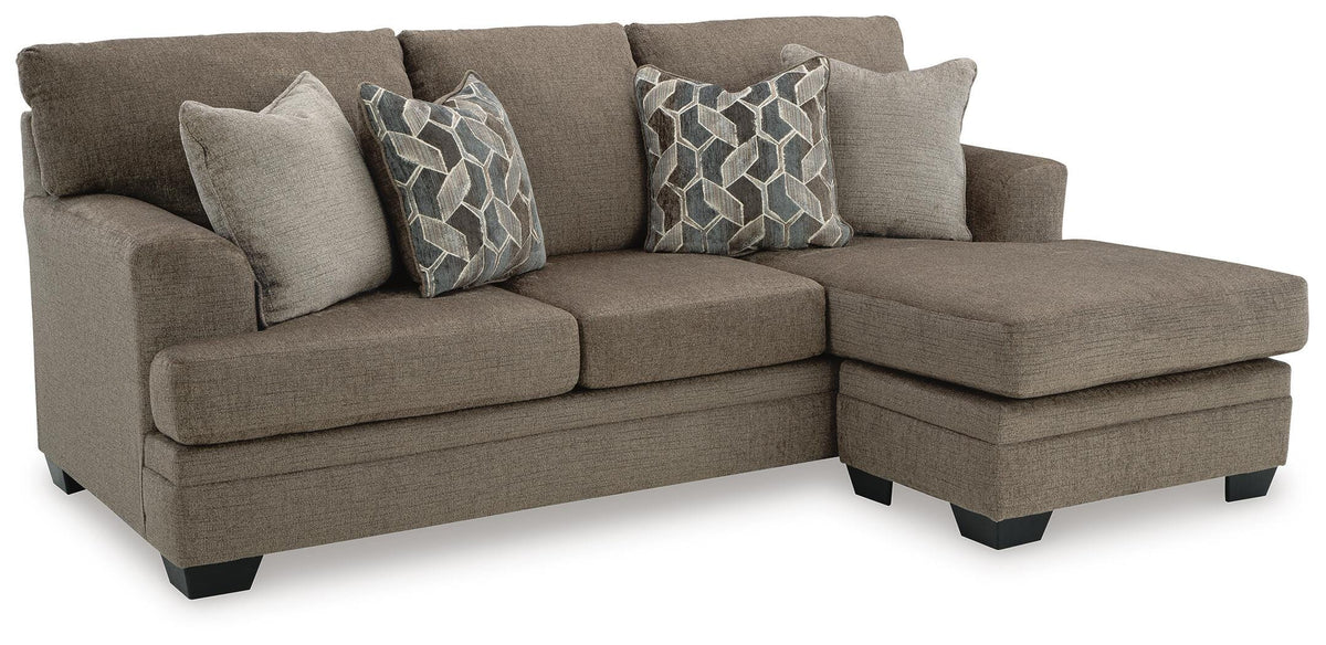 Nutmeg, complete reversible sofa chaise, angled view