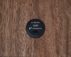 Brown/Black three drawer chairside table with USB charging, product view 6 - 6