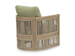 Beige/Green / Outdoor Lounge Chair Set, one chair rear view; two included - 3