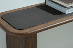 Warm Brown faux cement inset console table, product view 5 - 5