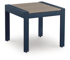 Navy Blue/Driftwood, full outdoor side table angled view - 1