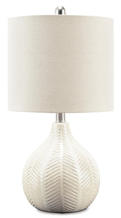 Off White / Table Lamp, complete lamp with shade - 1